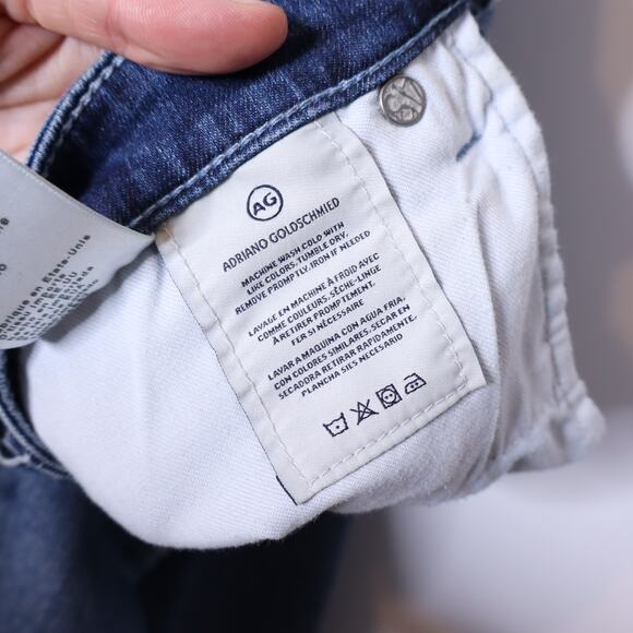 ADRIANO GOLDSCHMIED Legging Ankle Splatter Distressed Jeans Blue Women's 27R - Picture 13 of 14